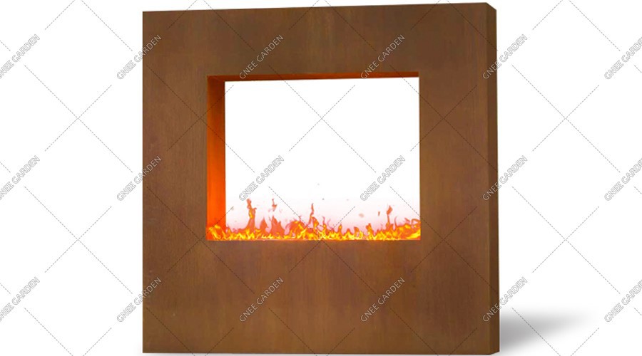 Corten Steel building outdoor fireplace Corten Steel building outdoor fireplace