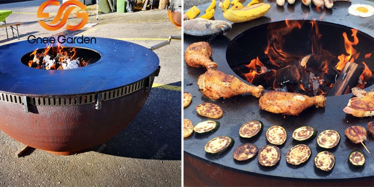 Corten Steel grill fire bowl Corten Steel grill fire bowl