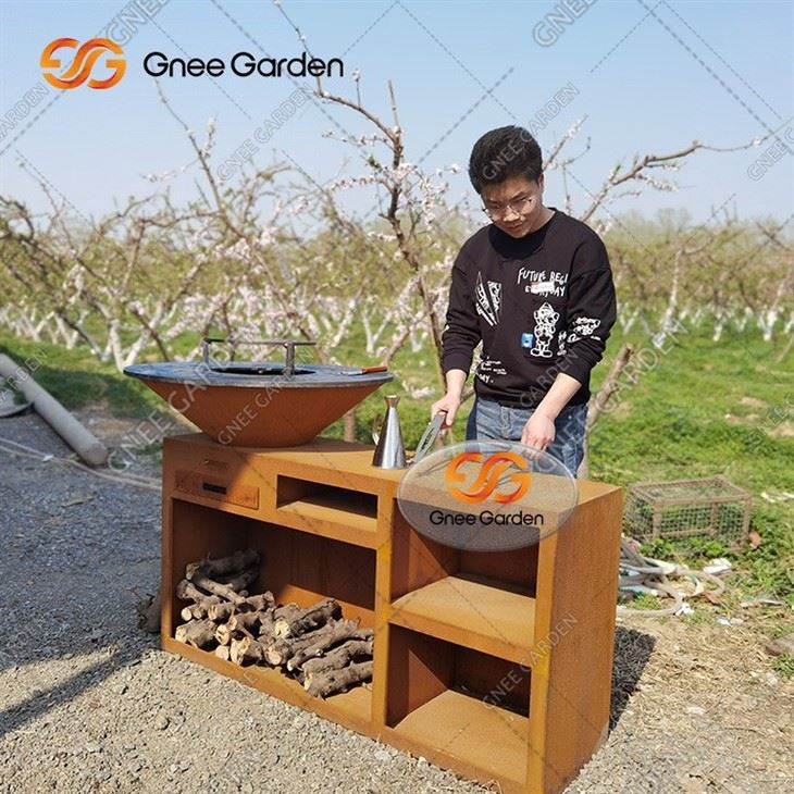 Bbq Table With Fire Pit Outdoor Bbq