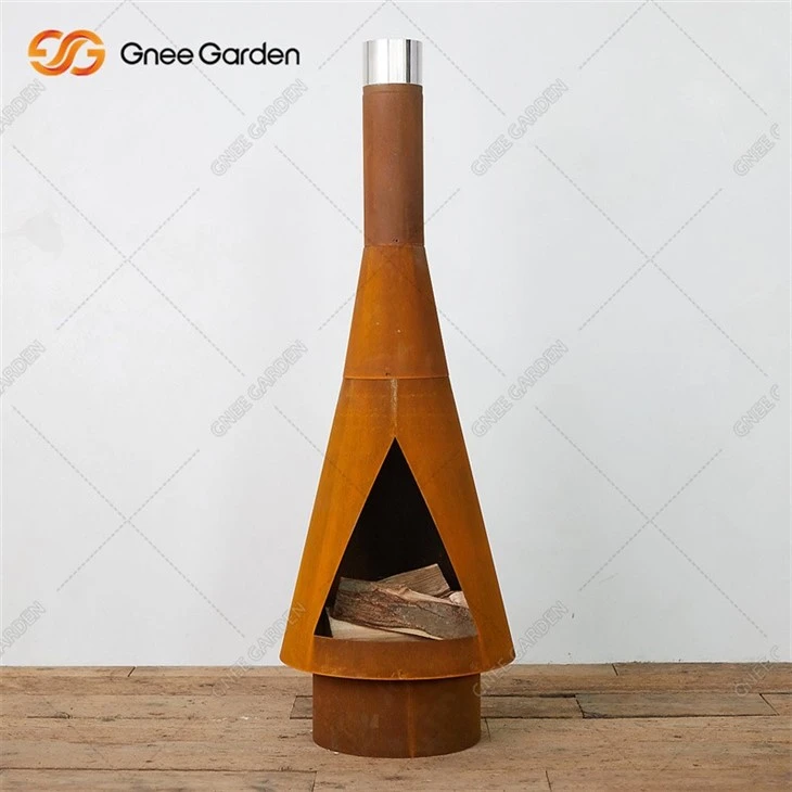 Custom Corten Steel Outdoor Firepalce
