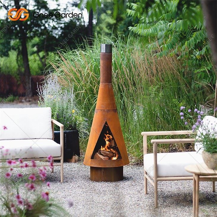 Custom Corten Steel Outdoor Firepalce