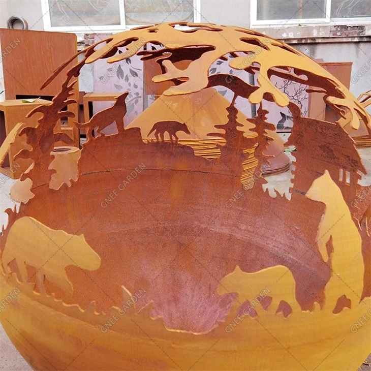 Outdoor Corten Steel Rusty Metal Heating Decorative Fire Pit