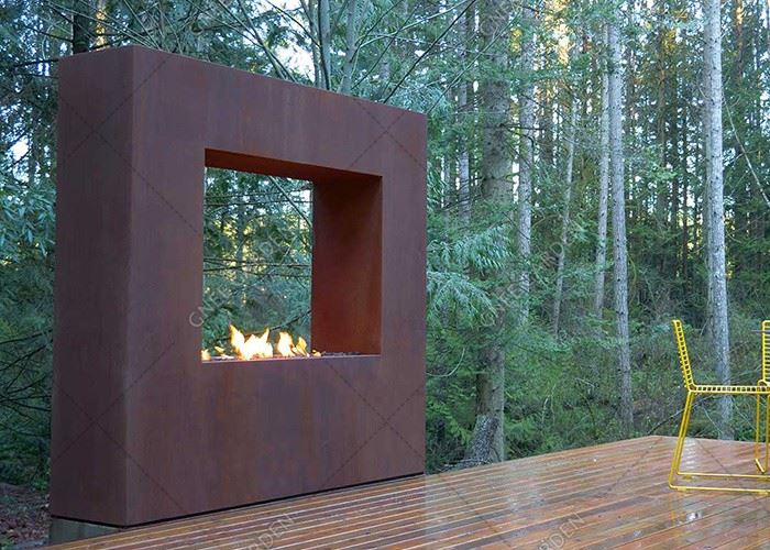 Outdoor Fireplace Corten Steel Patio Garden FirePit
