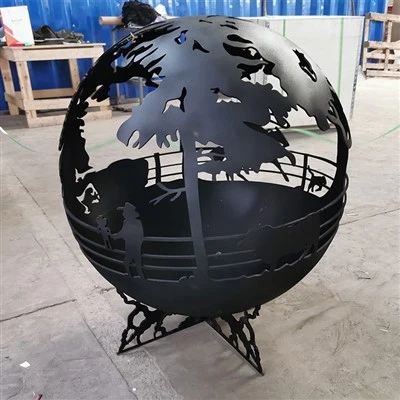 Corten 강철 구체 공을 가진 불덩어리를 위한 정원 장신구 금속