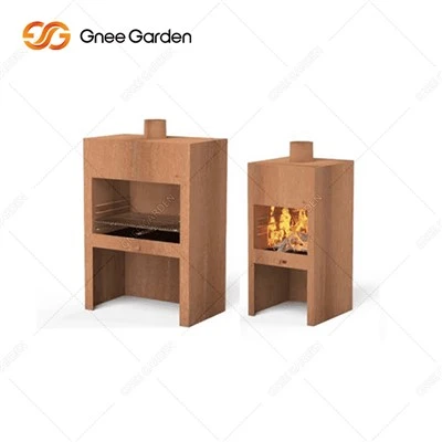 야외 Corten 강철 바베큐 화로 녹 Corten 강철 불 구덩이 헤비 듀티 바베큐