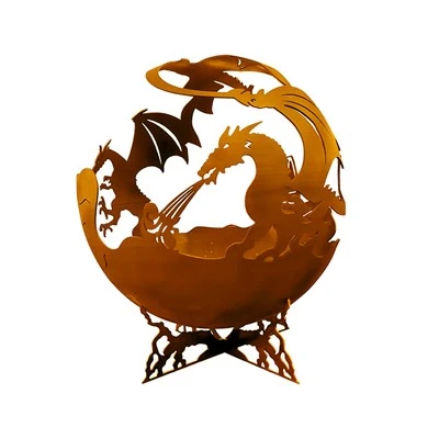 옥외 Corten 강철 불 구체 Corten 강철 반구 Corten 강철 불 공