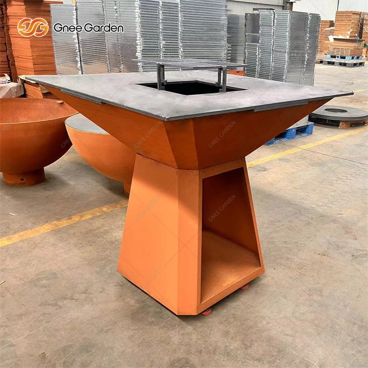 Outdoor Wood Corten Steel Grill Outdoor Wood Corten Steel Grill