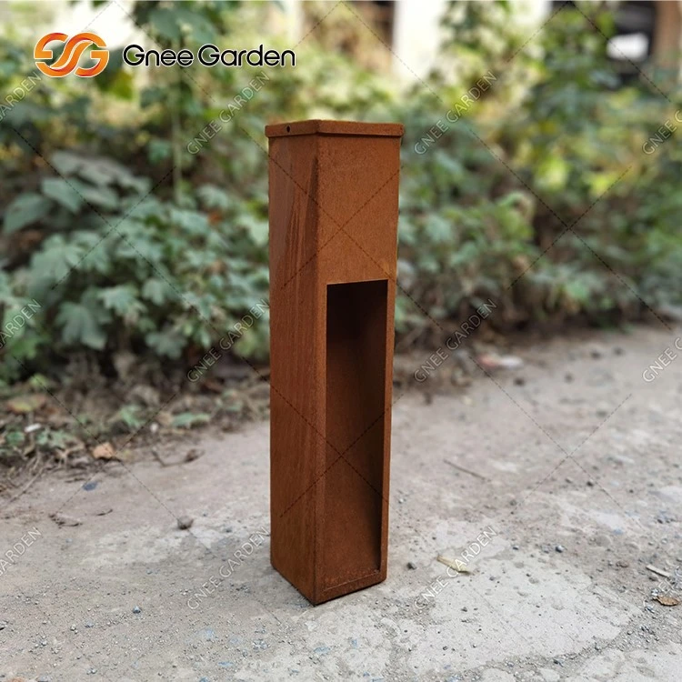 Weathering Steel Rustic Red Lighting Bollards Weathering Steel Rustic Red Lighting Bollards