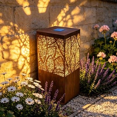 작은 Corten 야외 조명 상자